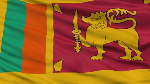 Seamless Realistic Sri Lanka Flag Waving Loop