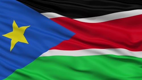 Realistic Waving Flag of South Sudan Animation