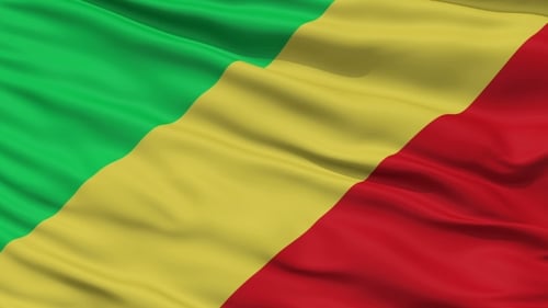 Republic of the Congo Flag Waving Loop Animation