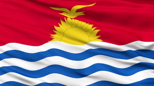 Waving Flag of Kiribati, Realistic Fabric Animation