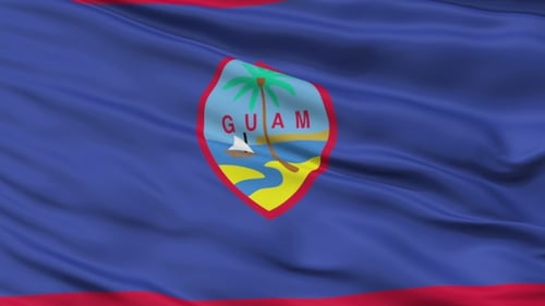 Waving Flag of Guam with Realistic Fabric Animation