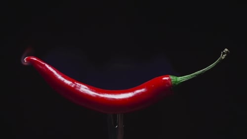 Red Chilli Pepper Burning with Bright Flame