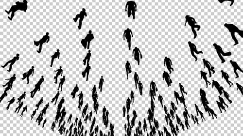 Animated Silhouettes of Walking People on Alpha Channel