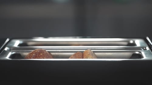 Slices of Toast Popping Up from Toaster