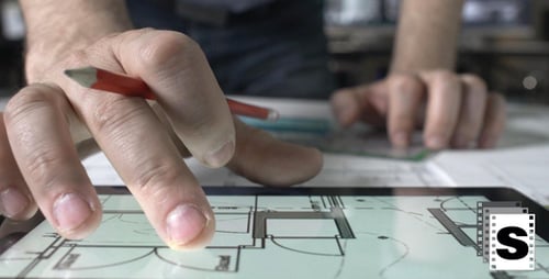 Architect Using Tablet in Office