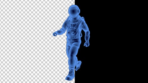 Astronaute Walking 3D contour