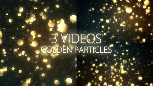 Floating Golden Particles Bokeh Celebration Background