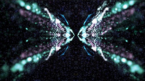 Epic Green Kaleido Particles Background