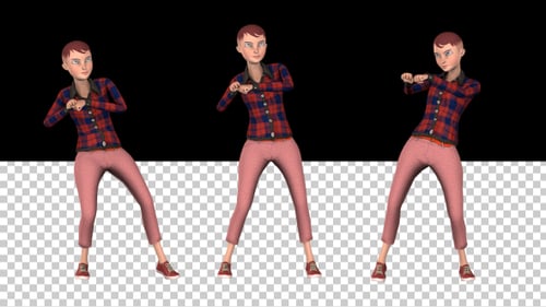 Animated 3D Cartoon Character Performing Dance Moves