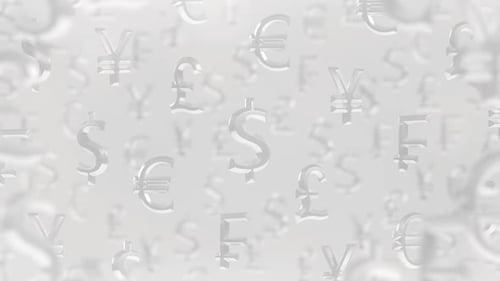 Fondo financiero blanco - Signos de monedas del mundo