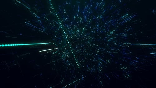 Der Flug der Kamera in eine Technologiestruktur mit Lines of Chaos 3D