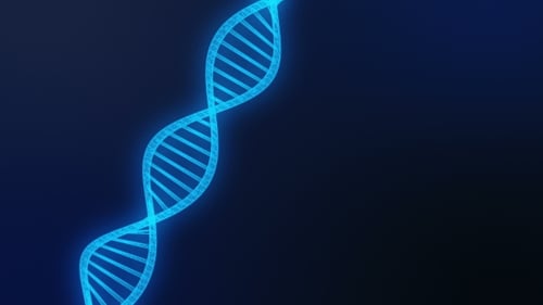 Blue DNA Strand - 3D