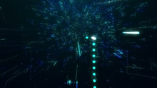 Der Flug der Kamera in eine Technologiestruktur mit Lines of Chaos 3D