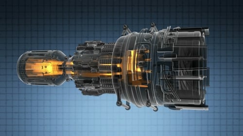 Turbine mit rotierendem Triebwerk