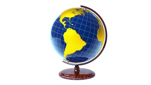 Colorful Model of Earth Globe Rotating, Loop