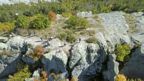 Vue aérienne du plateau de Belintash en Bulgarie