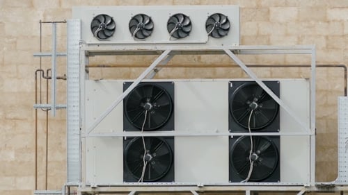 Industrial Air Conditioning Units with Rotating Fans