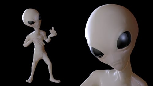 Funny Gray Alien Dancing Loop Animation