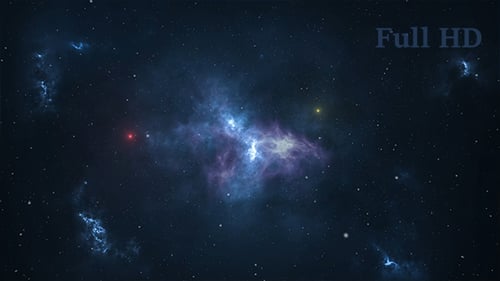 Kosmos-Hintergrund mit Blitz