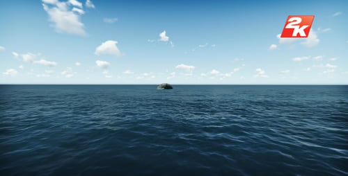 Realistic 3D Shark Emerging from Ocean Waters