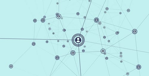 Animated Digital Network Connections with People Icons