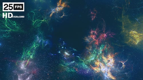 Dynamic Colorful Space Nebula Reveal Background