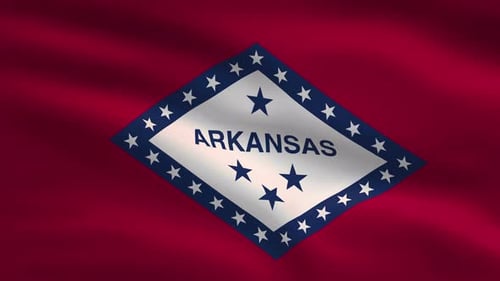 Animated Realistic Waving Flag of Arkansas State
