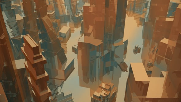 Mograph City - Reflective Abstract Buildings, Backgrounds Motion ...