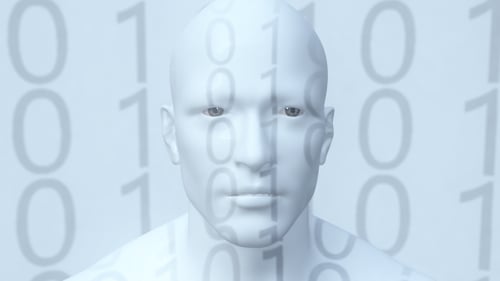 Representation of Humanoid Android Robot Artificial Intelligence Digital Immortality