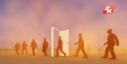 Businessmen Entering The Door-5