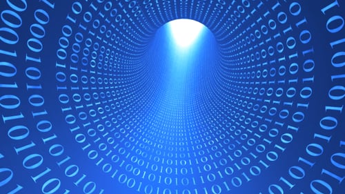 Blue Internet Connection Tunnel Representation of High Speed Internet Data Transfer
