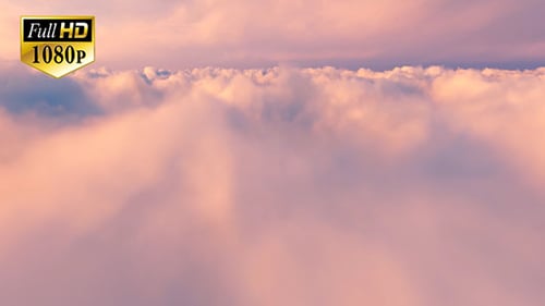 Dreamy Pink Clouds Flying Background Animation