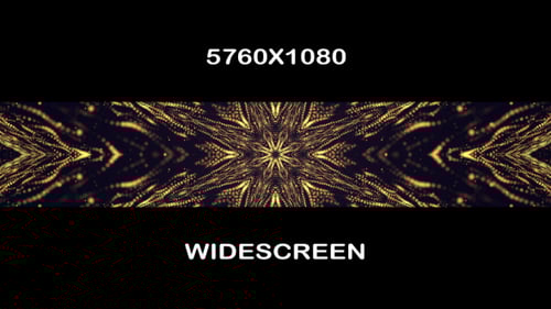 Abstract Golden Particle Kaleidoscope Star Flowing Background