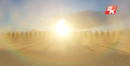 Прогулки силуэт людей и закатное небо