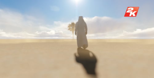 Caminando árabe en el desierto