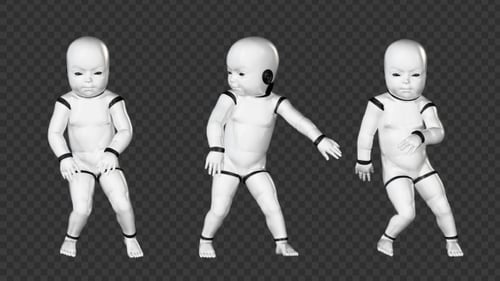 Dancing Robot Baby Android Character Animation