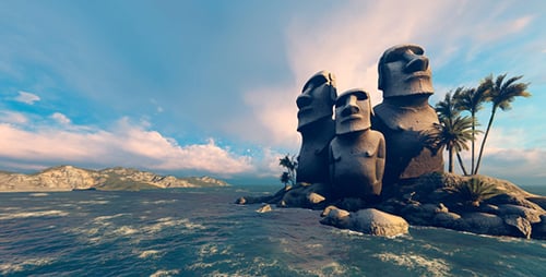 Sculptures anciennes sur l'île