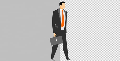 Animated Businessman Walking Loop Flat Design