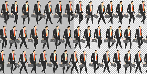 Flat Design Businessman Walking Animation Loop with Briefcase