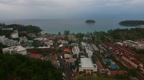 Coastal Village Near Indian Ocean at Summer Rainy Day