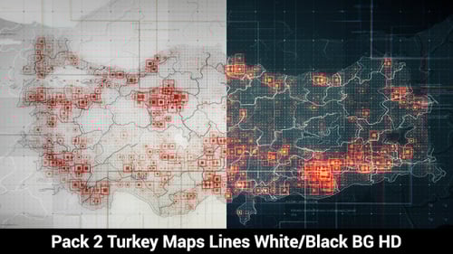 Animated Futuristic Digital Map of Turkey with Data