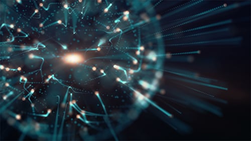 Abstract Futuristic Particle Network Sphere Background