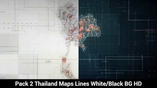 Animated Thailand Map: Futuristic Data Network and Connections