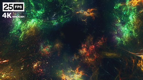 Abstract Cosmic Nebula Flying Through Starfield Loop Background