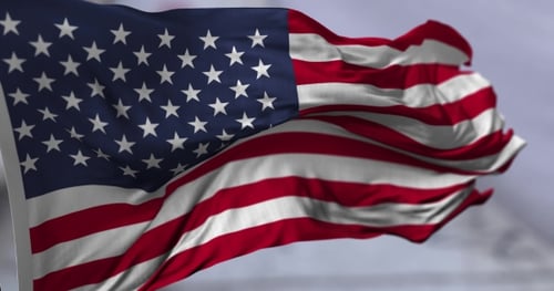 Realistic Waving American Flag Video