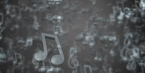 Animated 3D Musical Notes Floating Abstract Background