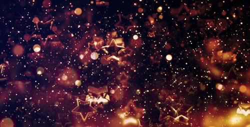Sparkling Stars and Gold Particles Festive Celebration Background