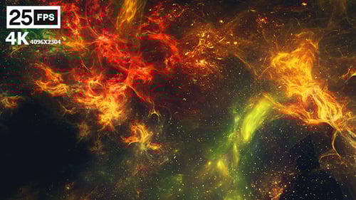 Dynamic Fiery Space Nebula Looping Background