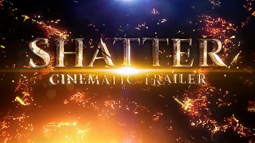 Shattering Cinematic Trailer Intro with Fiery Particle Effects