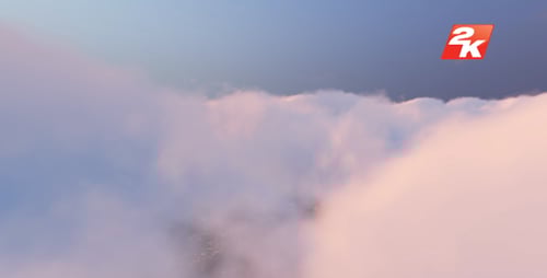 Seamless Flight Through Serene Clouds at Sunrise